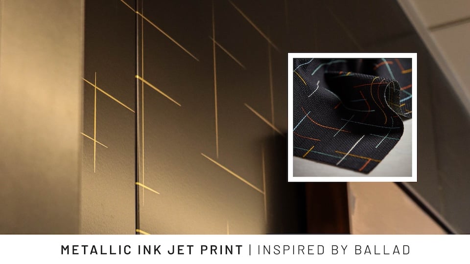 Metallic ink jet print, inspired by Ballad pattern