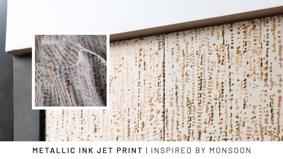 Metallic ink jet print, inspired by Monsoon pattern